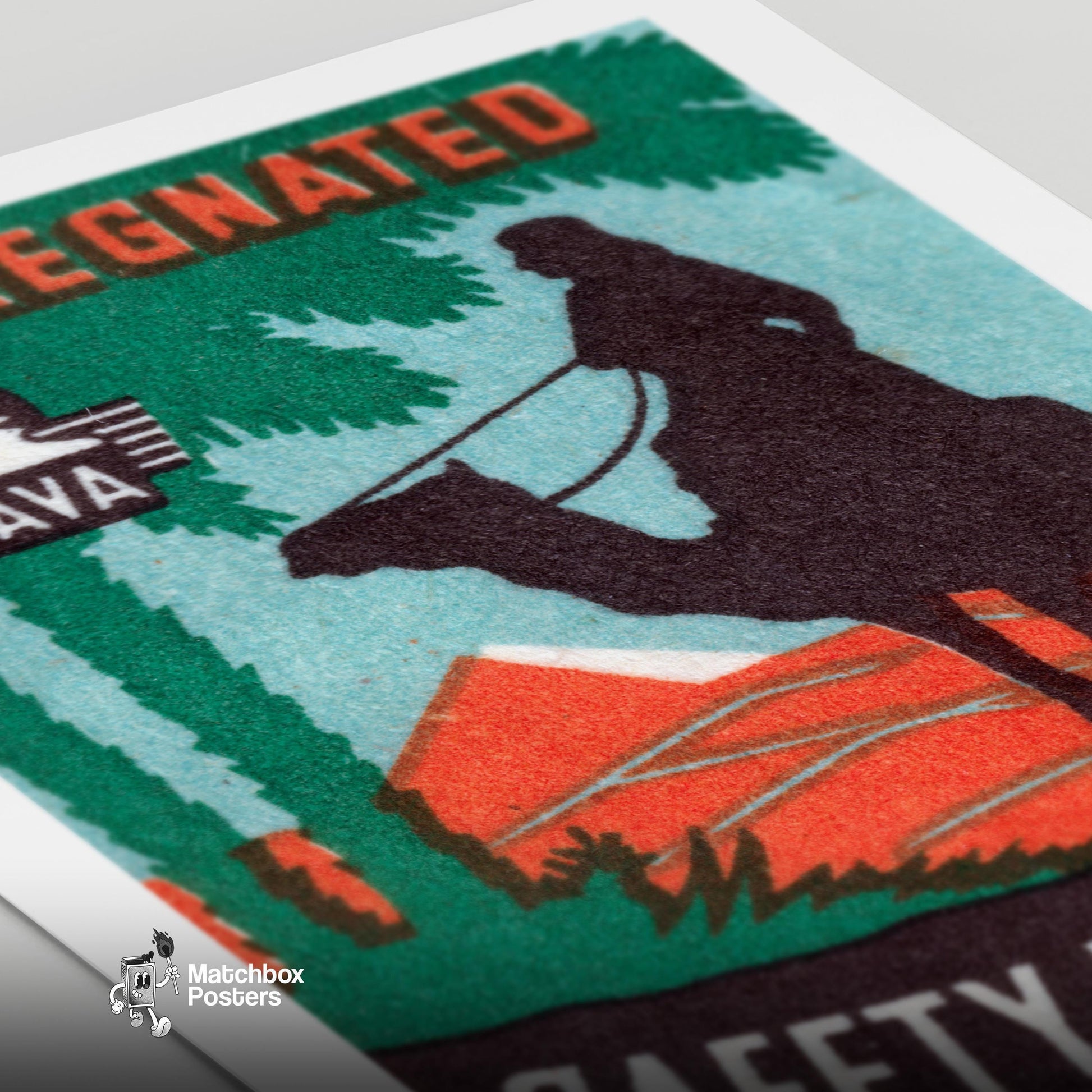 Camel Rider - vintage matchbox label print - close-up detail