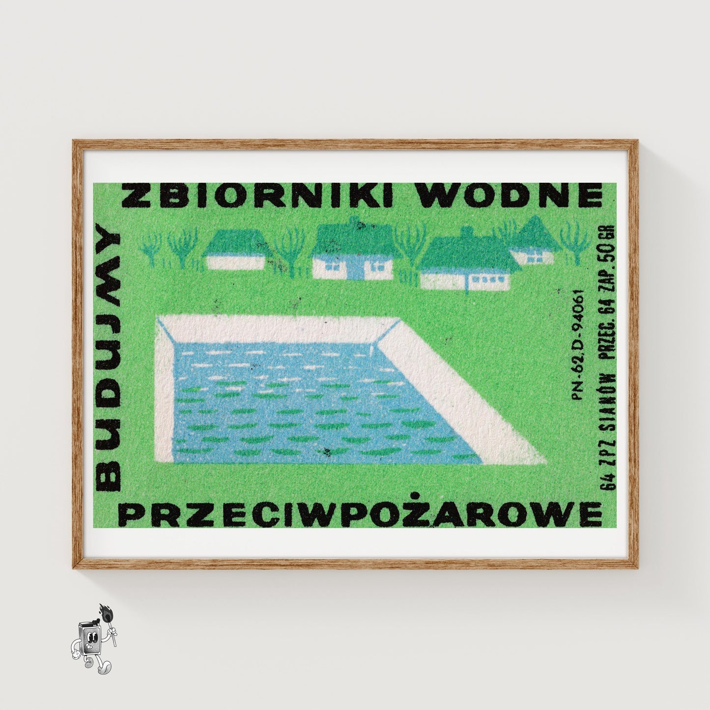 Fire Protection - vintage matchbox label print
