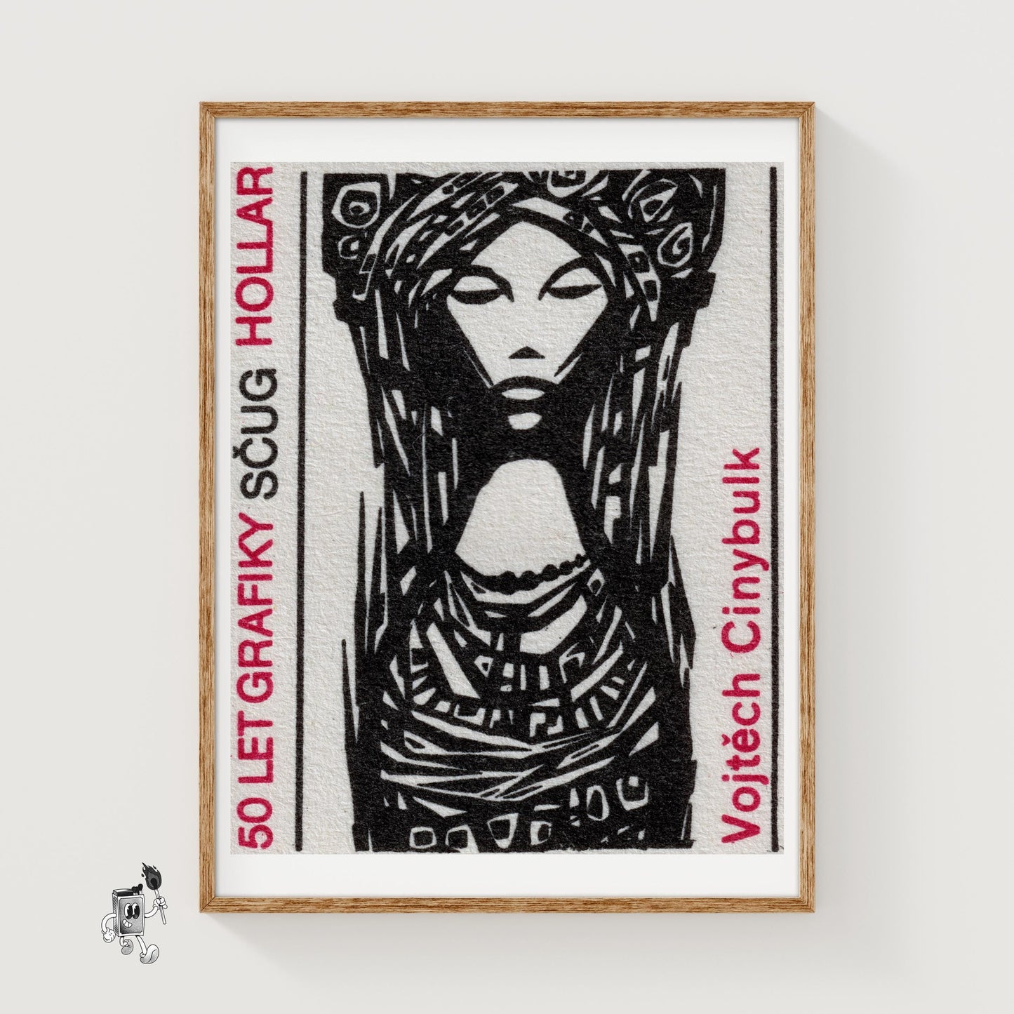 Traditional Woman - vintage matchbox label print
