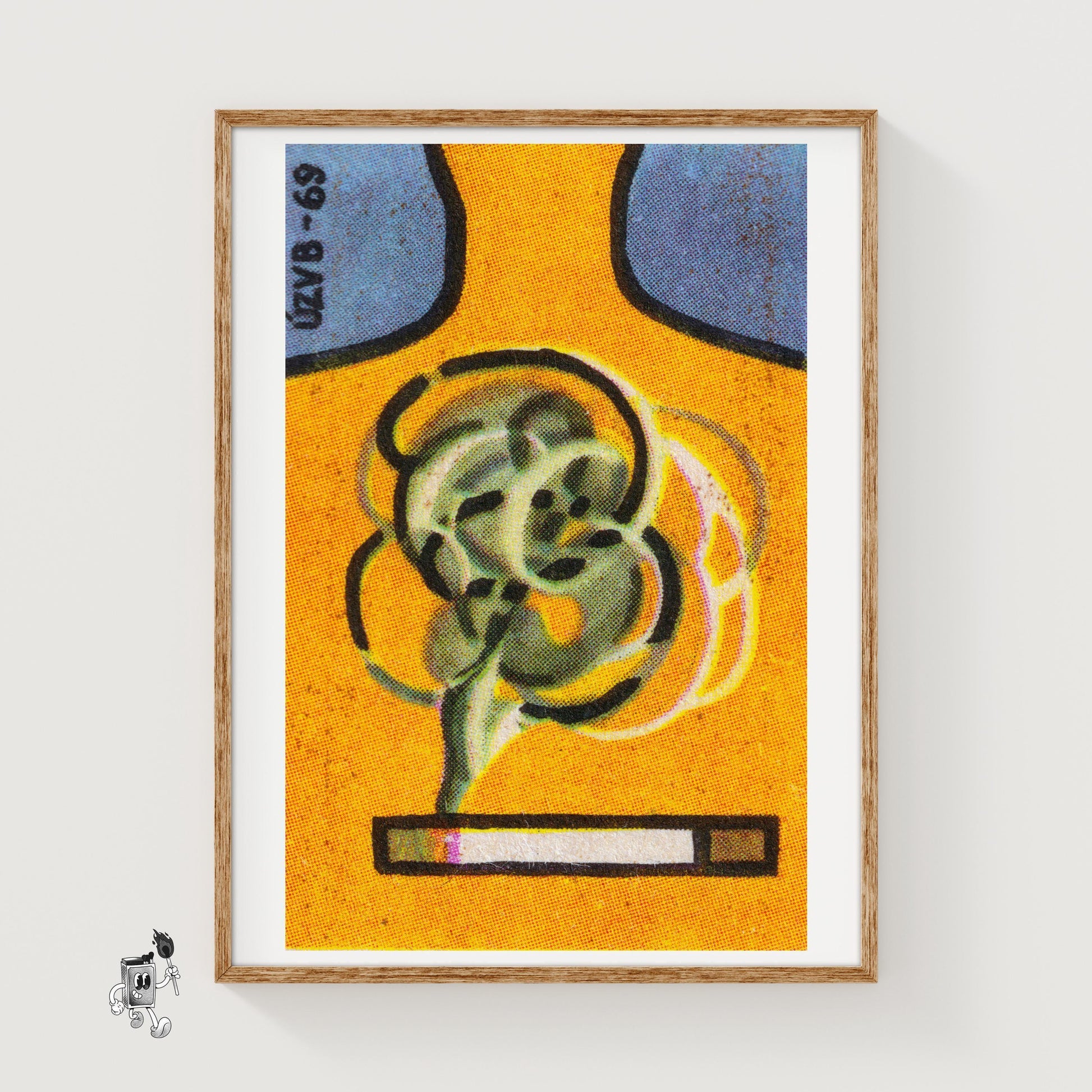 Abstract Swirls - vintage matchbox label print