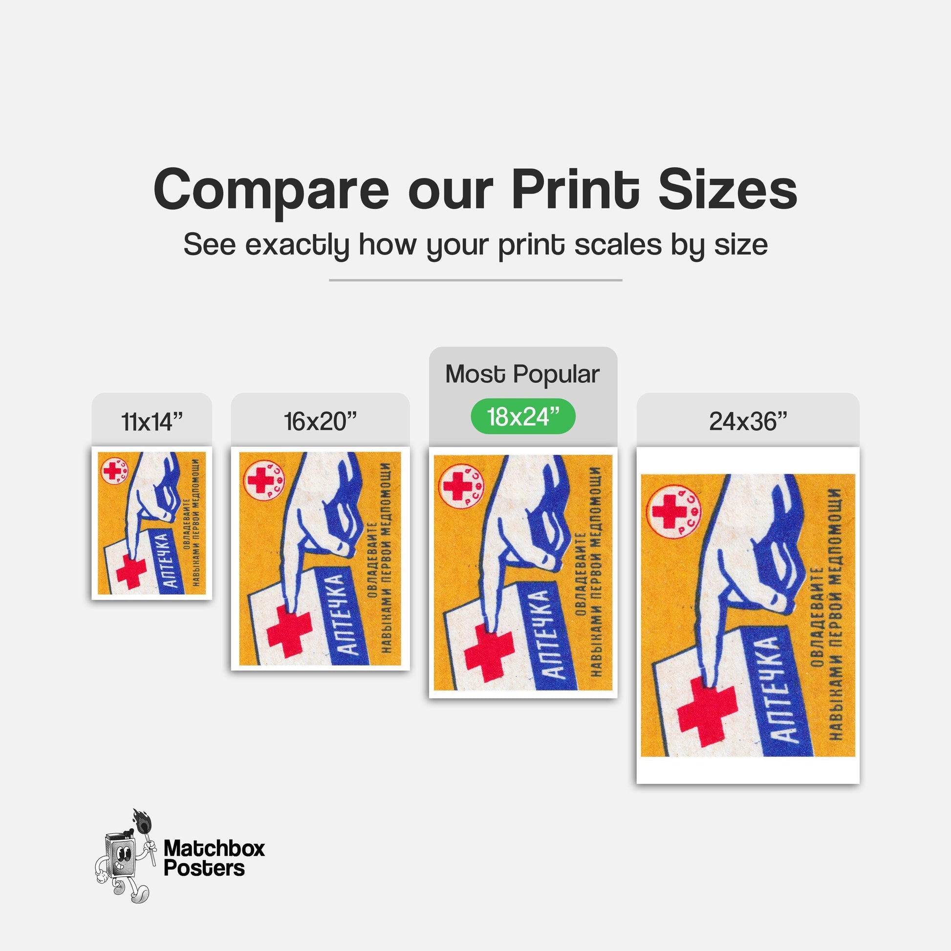 Master First Aid - vintage matchbox label print - gallery wall preview