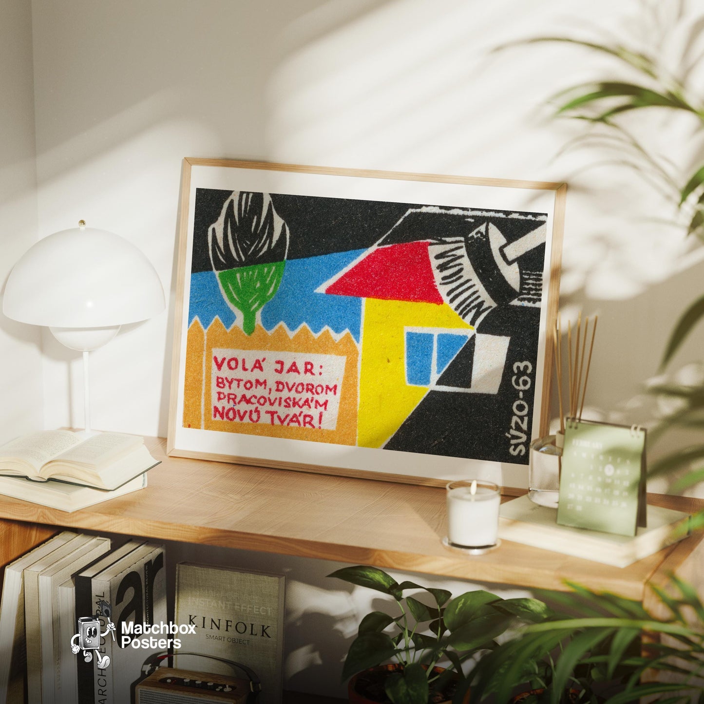 Spring Cleaning House - vintage matchbox label print - office wall