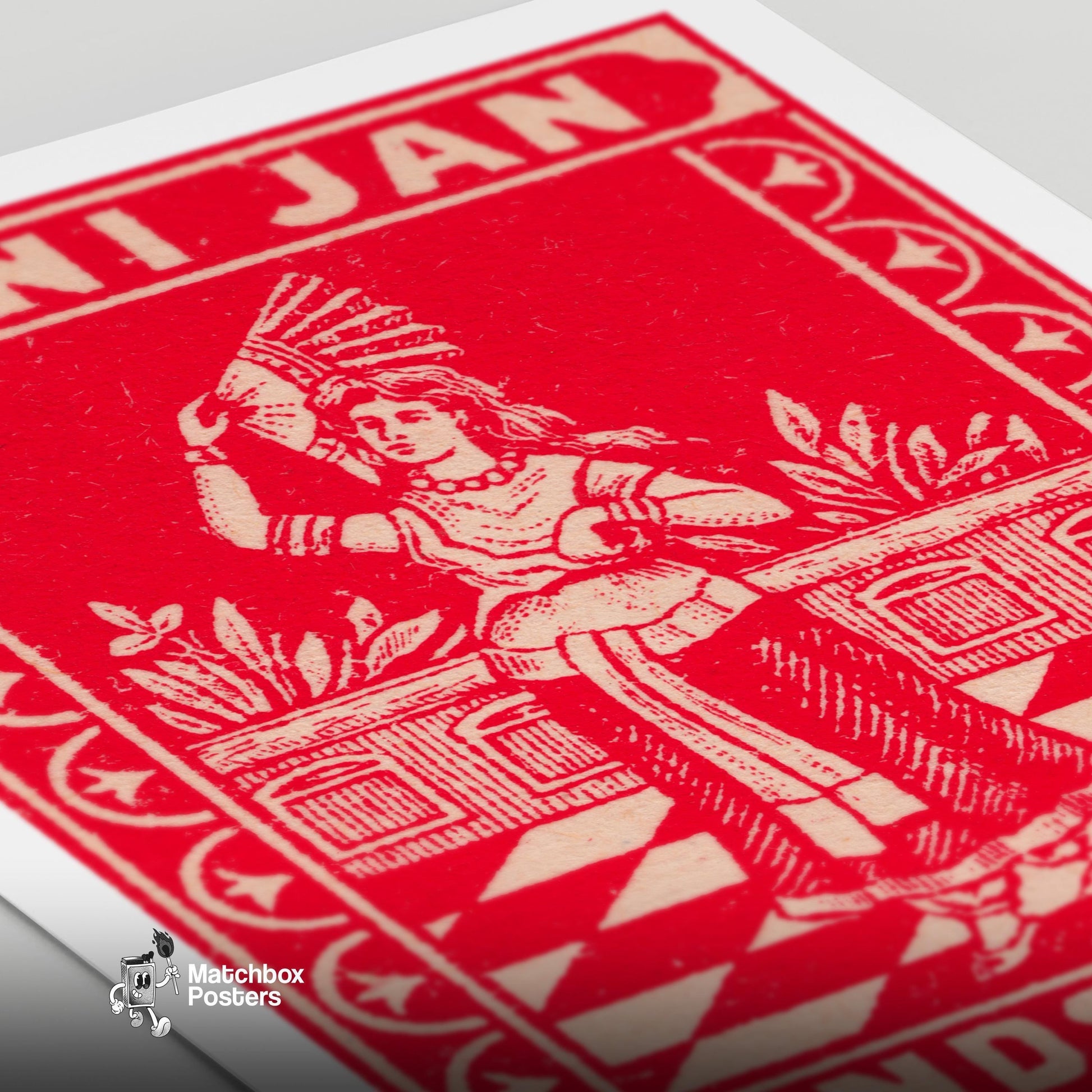 Woman Sweden 1920s-30s Matchbox Label - vintage matchbox label print - close-up detail