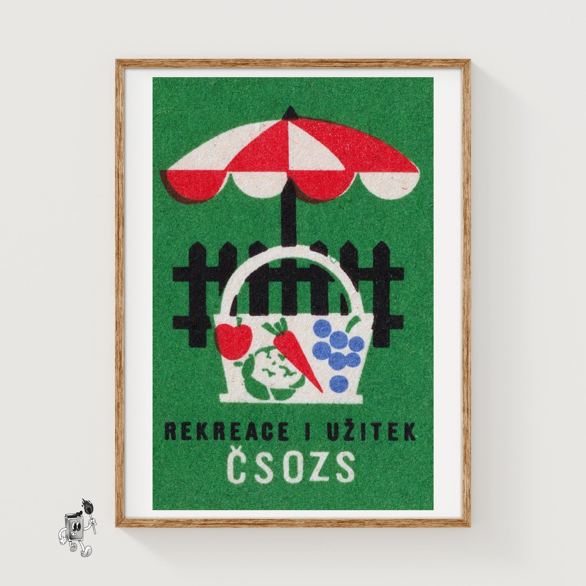 Fruit Basket - vintage matchbox label print