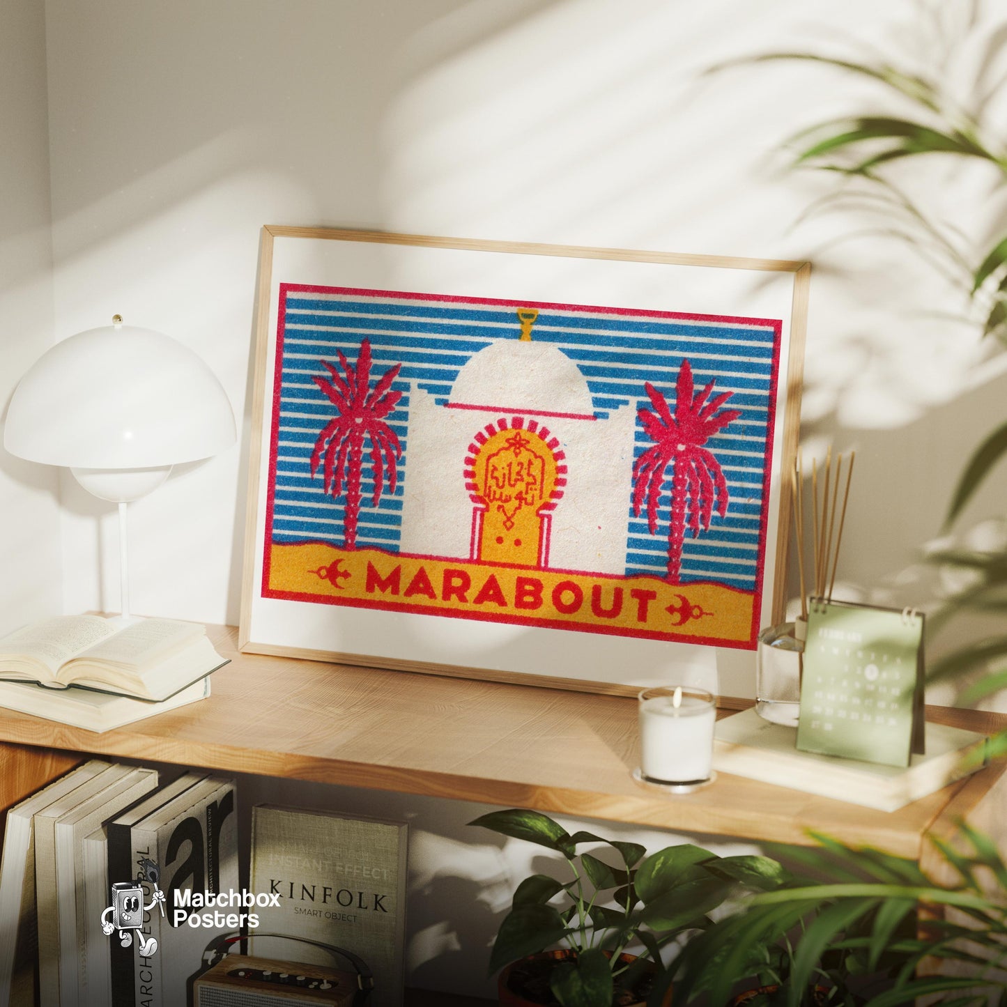 Marabout Temple - vintage matchbox label print - office wall