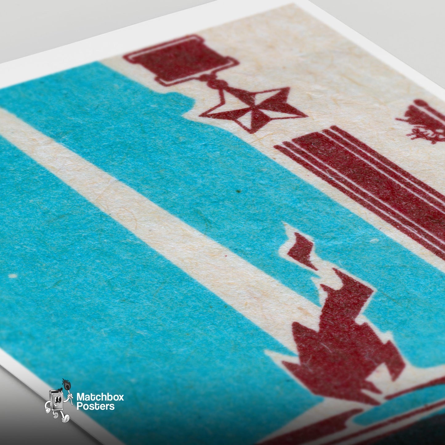 Kyiv Hero Monument - vintage matchbox label print - close-up detail
