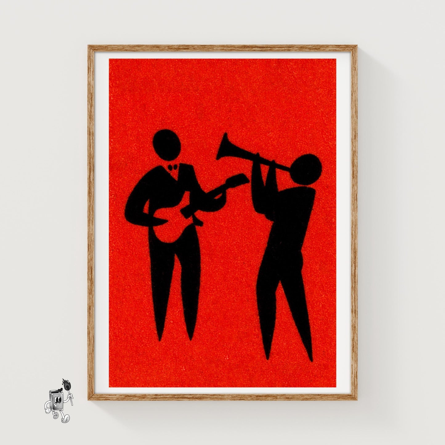 Jazz Musicians - vintage matchbox label print