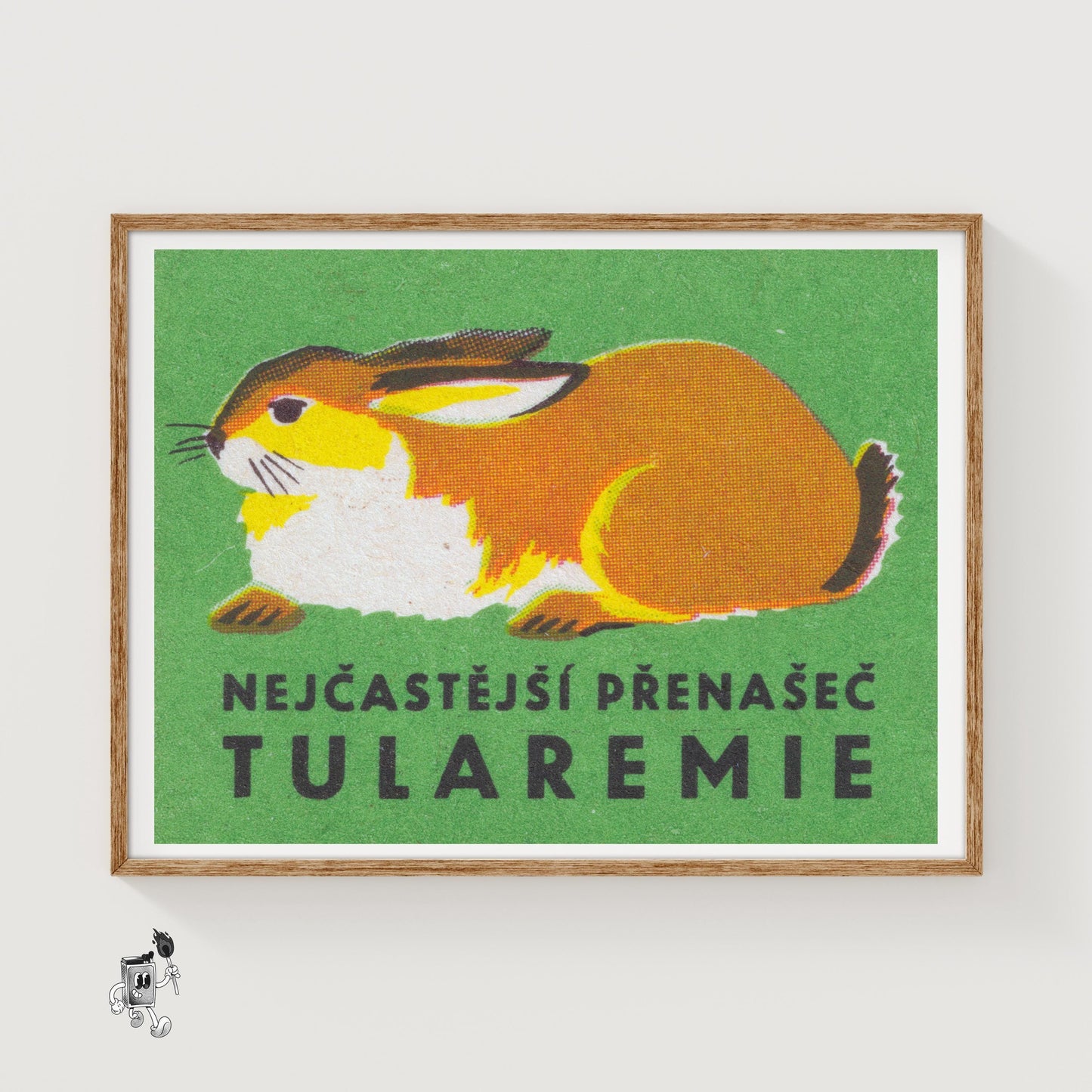 Rabbit - vintage matchbox label print