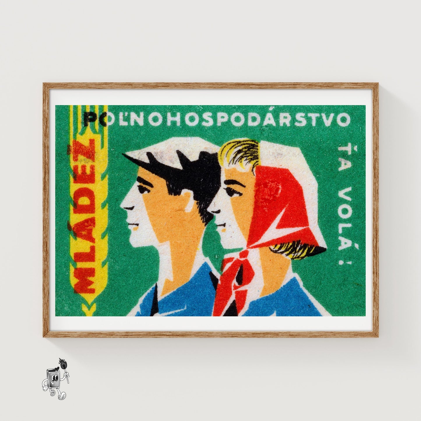 Wheat Farmers - vintage matchbox label print