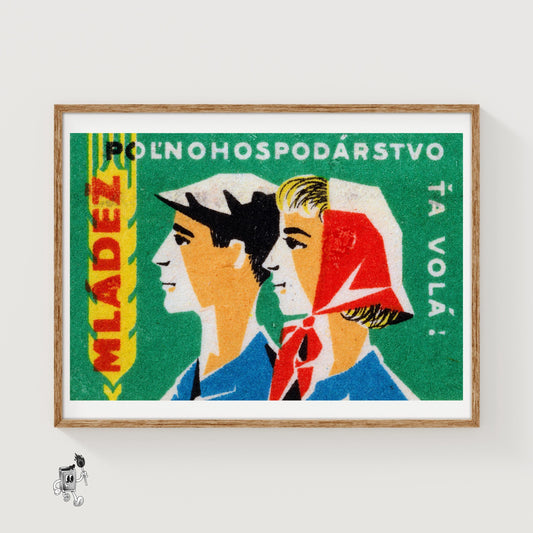 Wheat Farmers - vintage matchbox label print