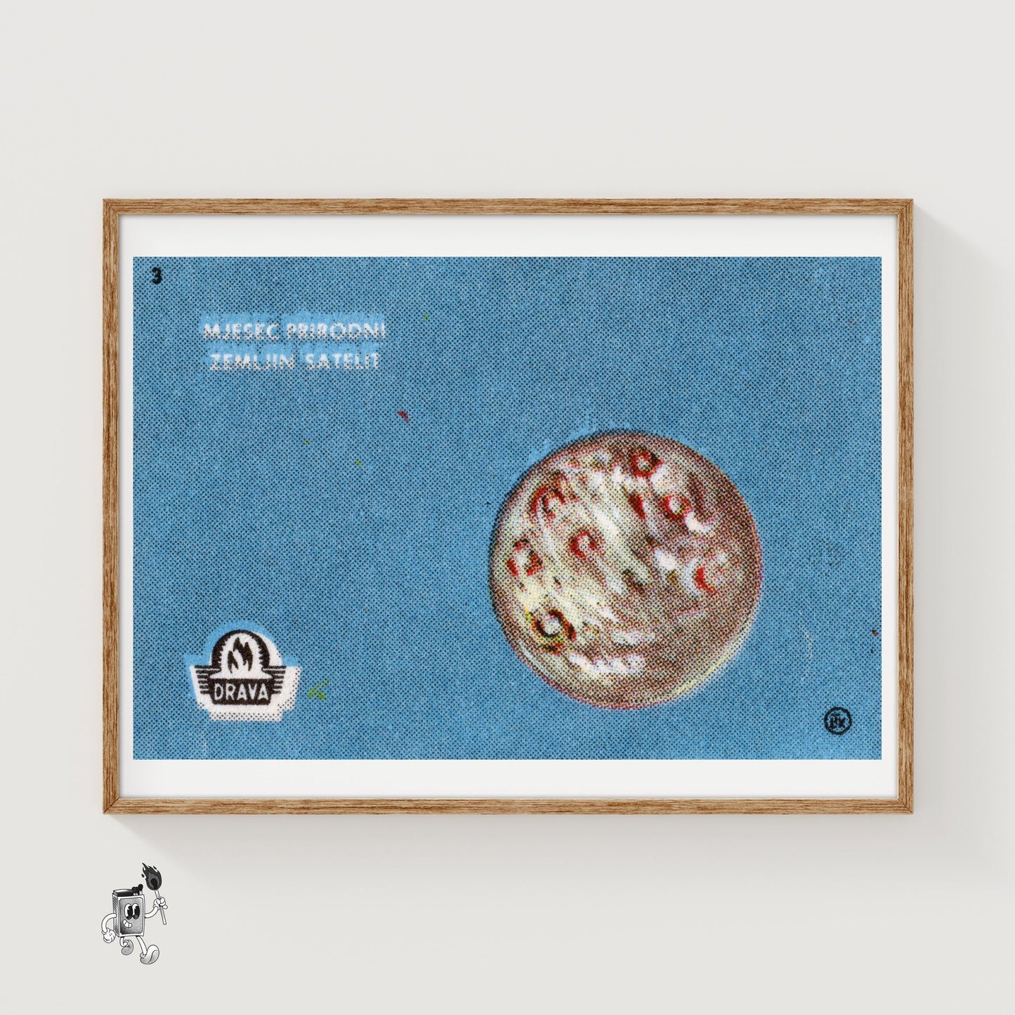 Moon - vintage matchbox label print