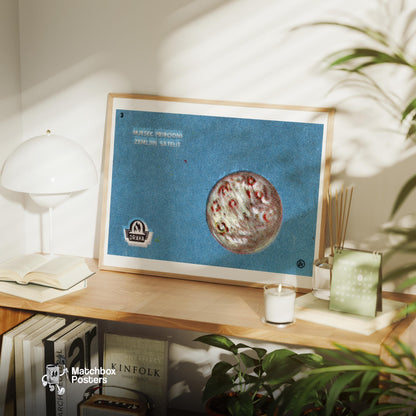 Moon - vintage matchbox label print - office wall