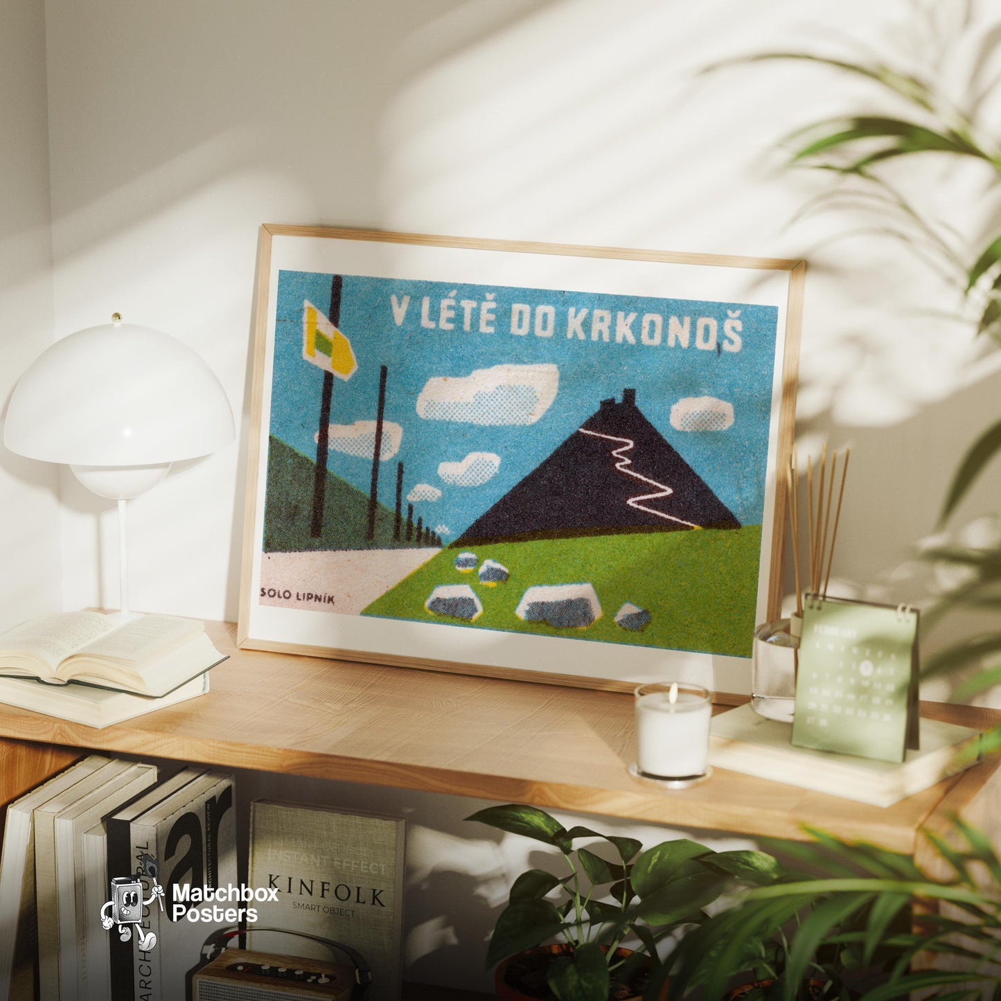 Krkonoše Mountains - vintage matchbox label print - office wall
