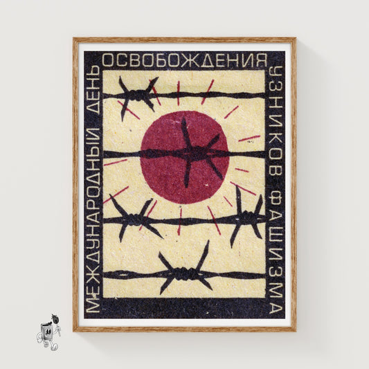 Prisoners of Fascism - vintage matchbox label print