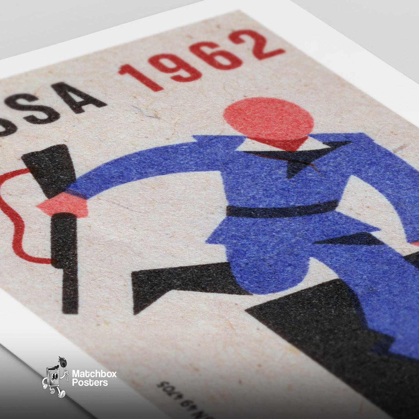 Sport Shooting Competitor - vintage matchbox label print - close-up detail