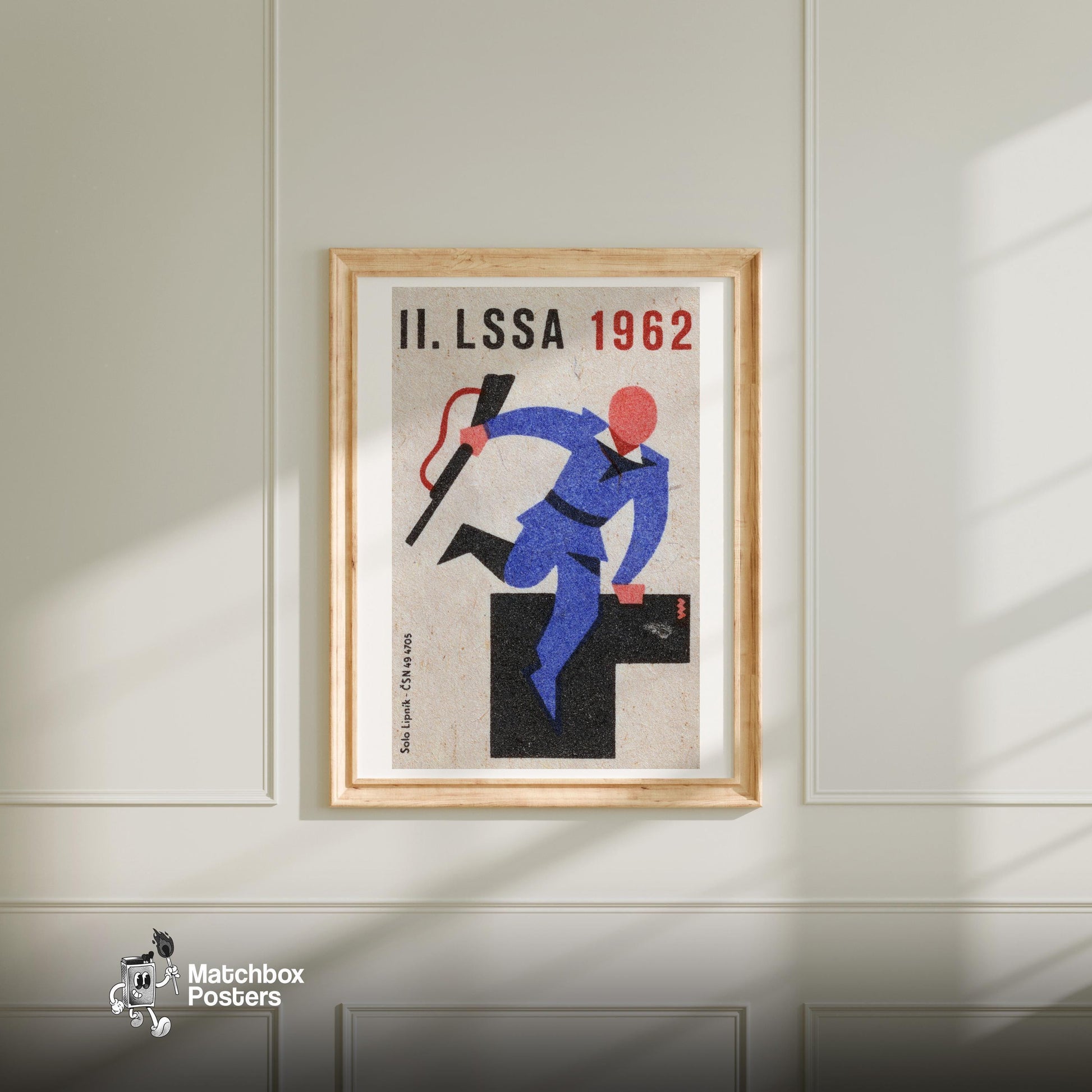 Sport Shooting Competitor - vintage matchbox label print - bedroom mockup