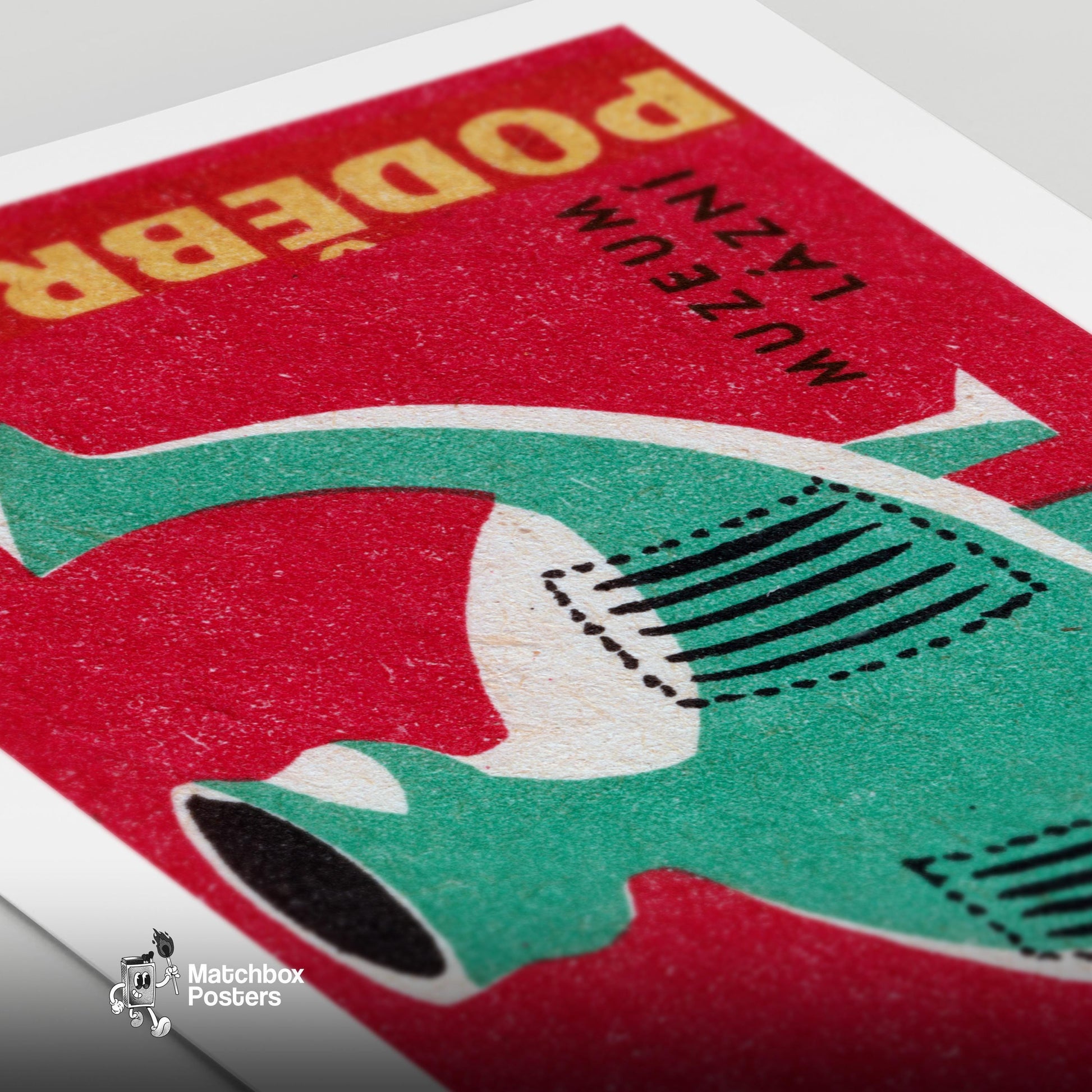 Abstract Animal Vessel - vintage matchbox label print - close-up detail