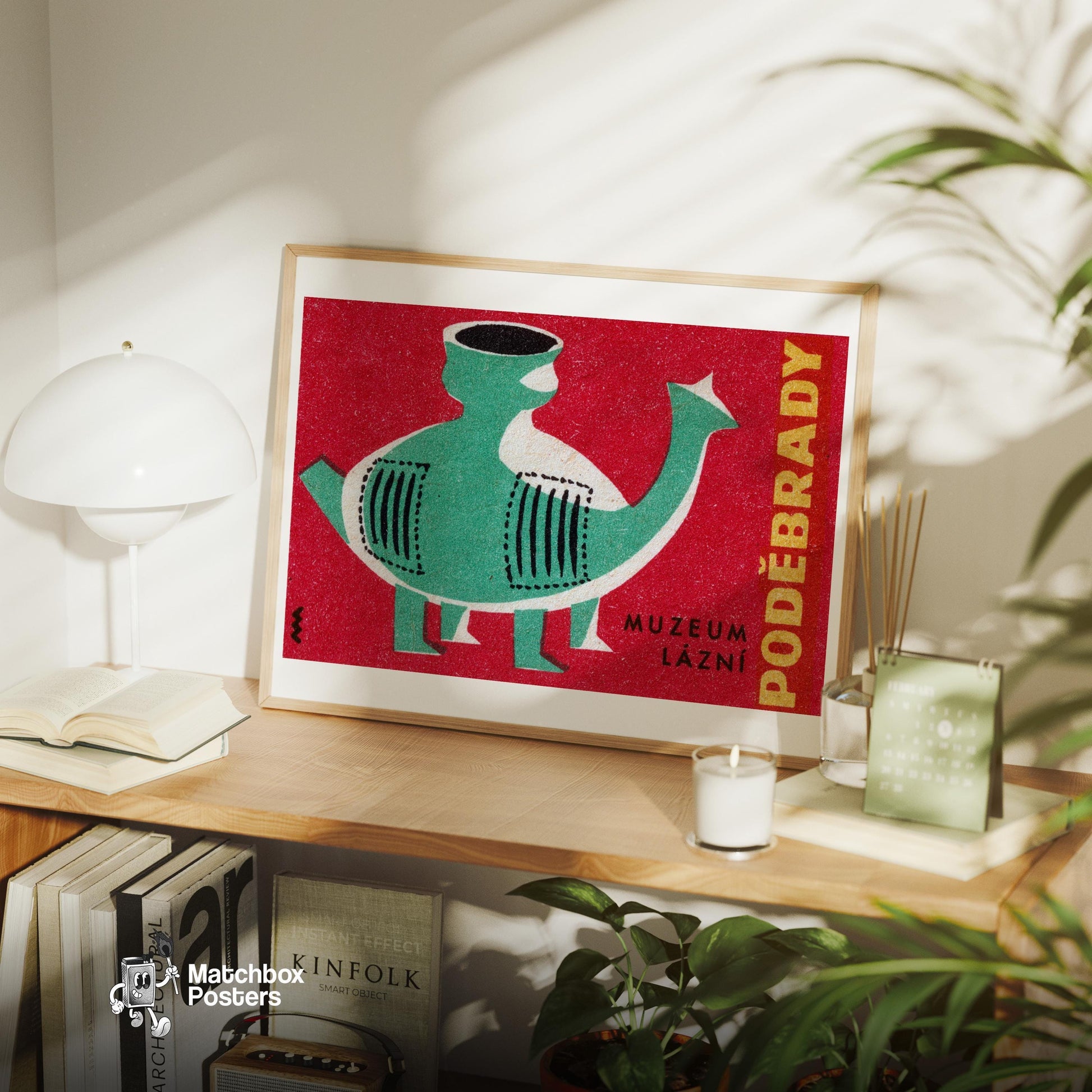Abstract Animal Vessel - vintage matchbox label print - office wall