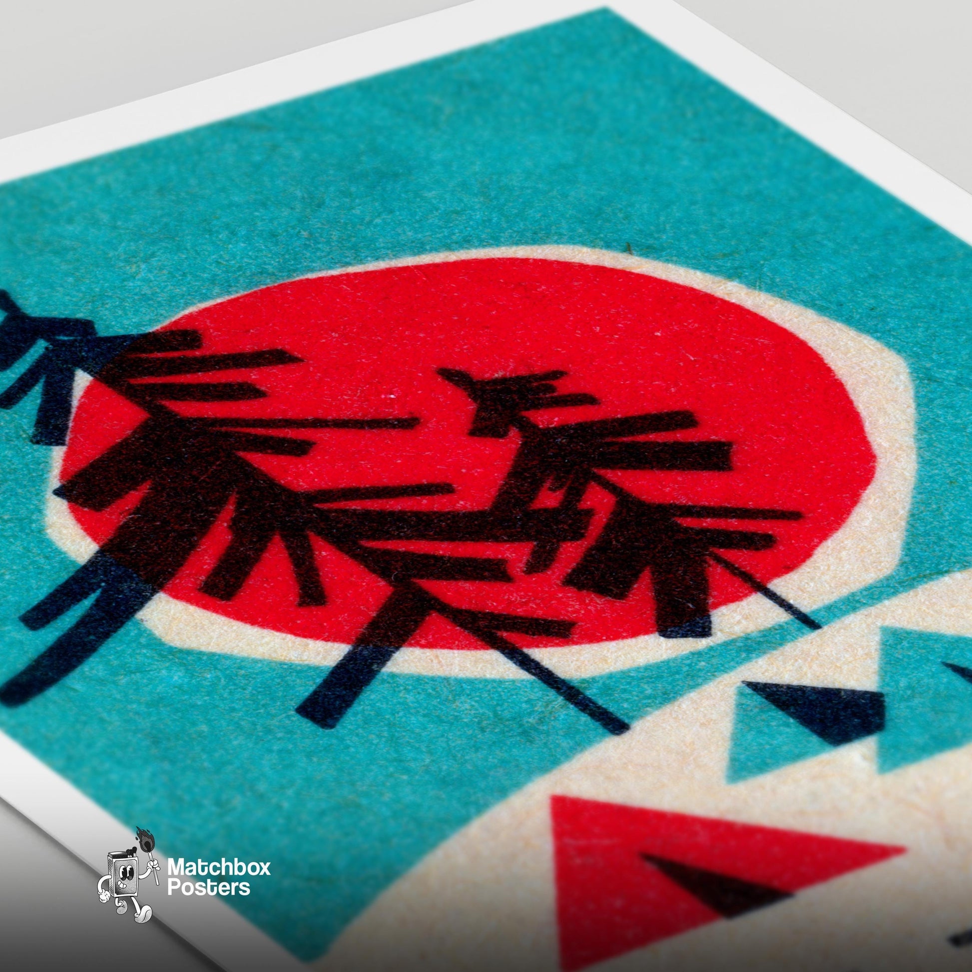 Stylized Trees - vintage matchbox label print - close-up detail