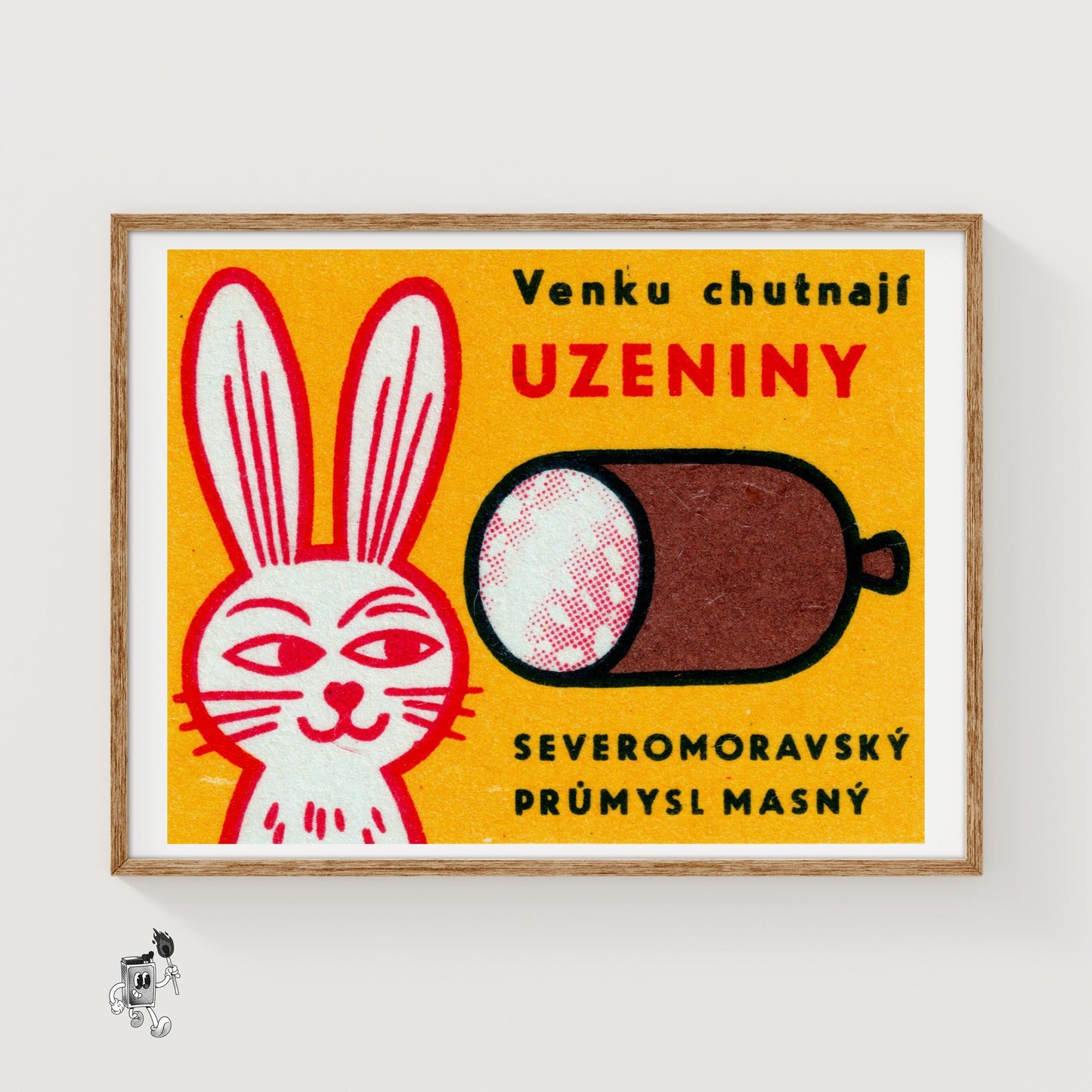 Rabbit - vintage matchbox label print