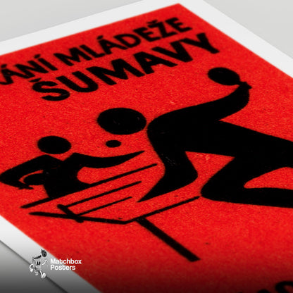 Table Tennis - vintage matchbox label print - close-up detail