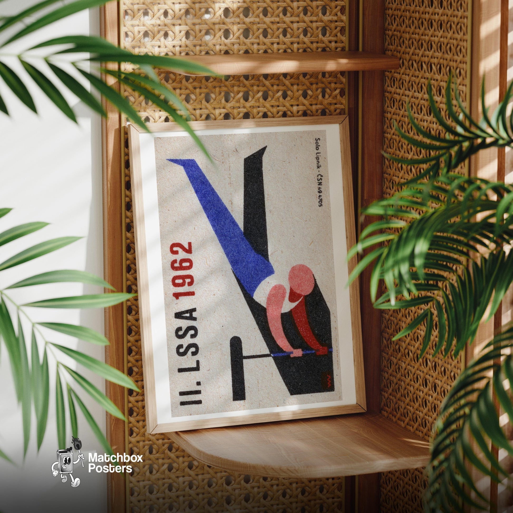 Gymnast on Bar - vintage matchbox label print - office wall