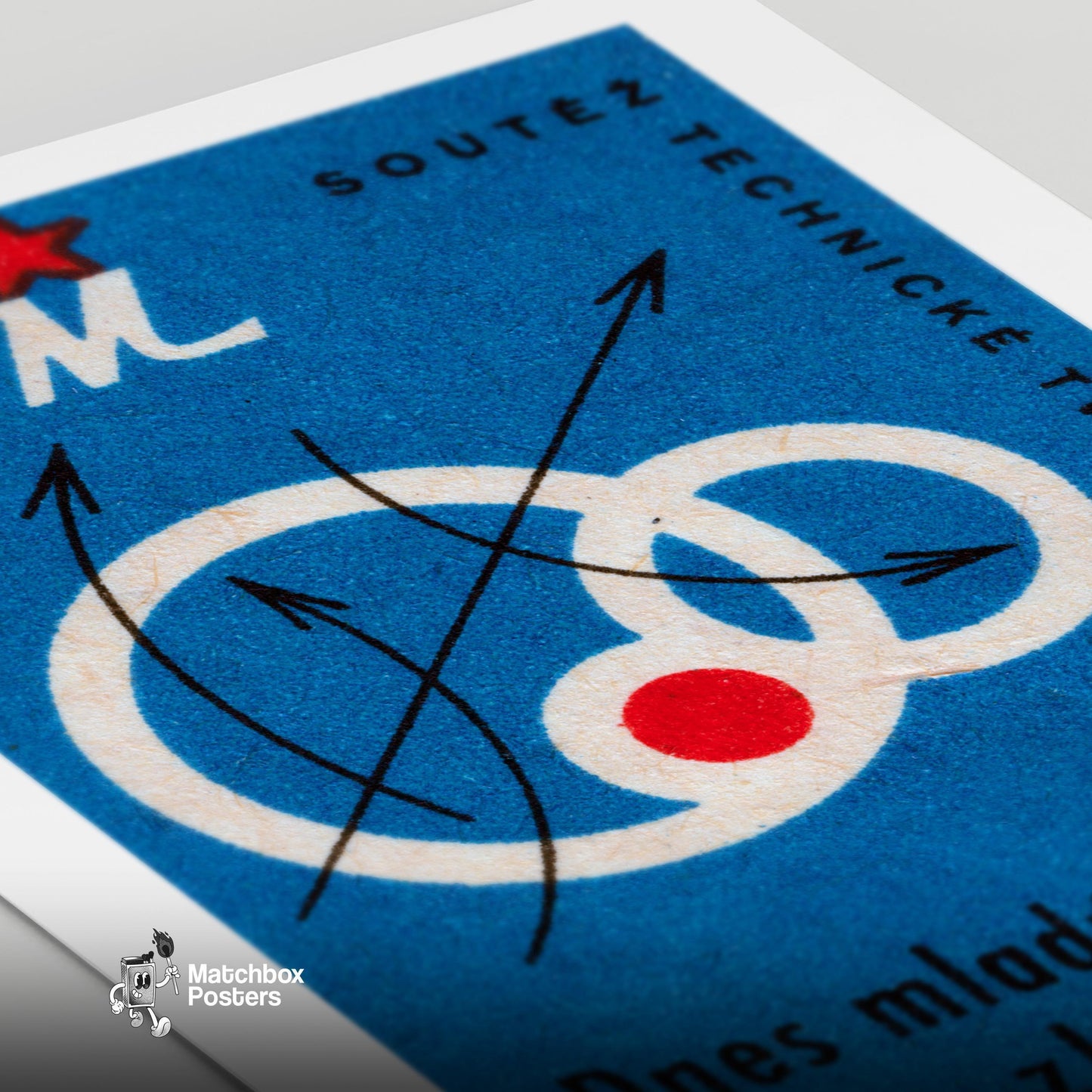 Abstract Design - vintage matchbox label print - close-up detail