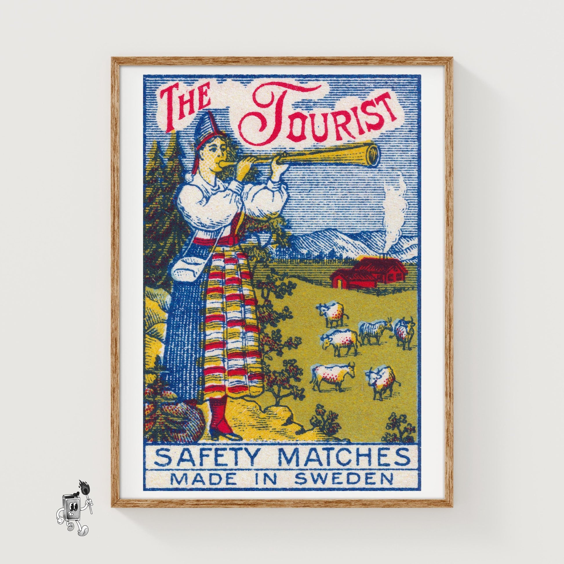 Person Sweden 1920s-30s Matchbox Label - vintage matchbox label print