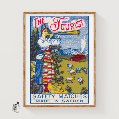 Person Sweden 1920s-30s Matchbox Label - vintage matchbox label print