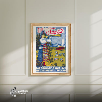 Person Sweden 1920s-30s Matchbox Label - vintage matchbox label print - bedroom mockup
