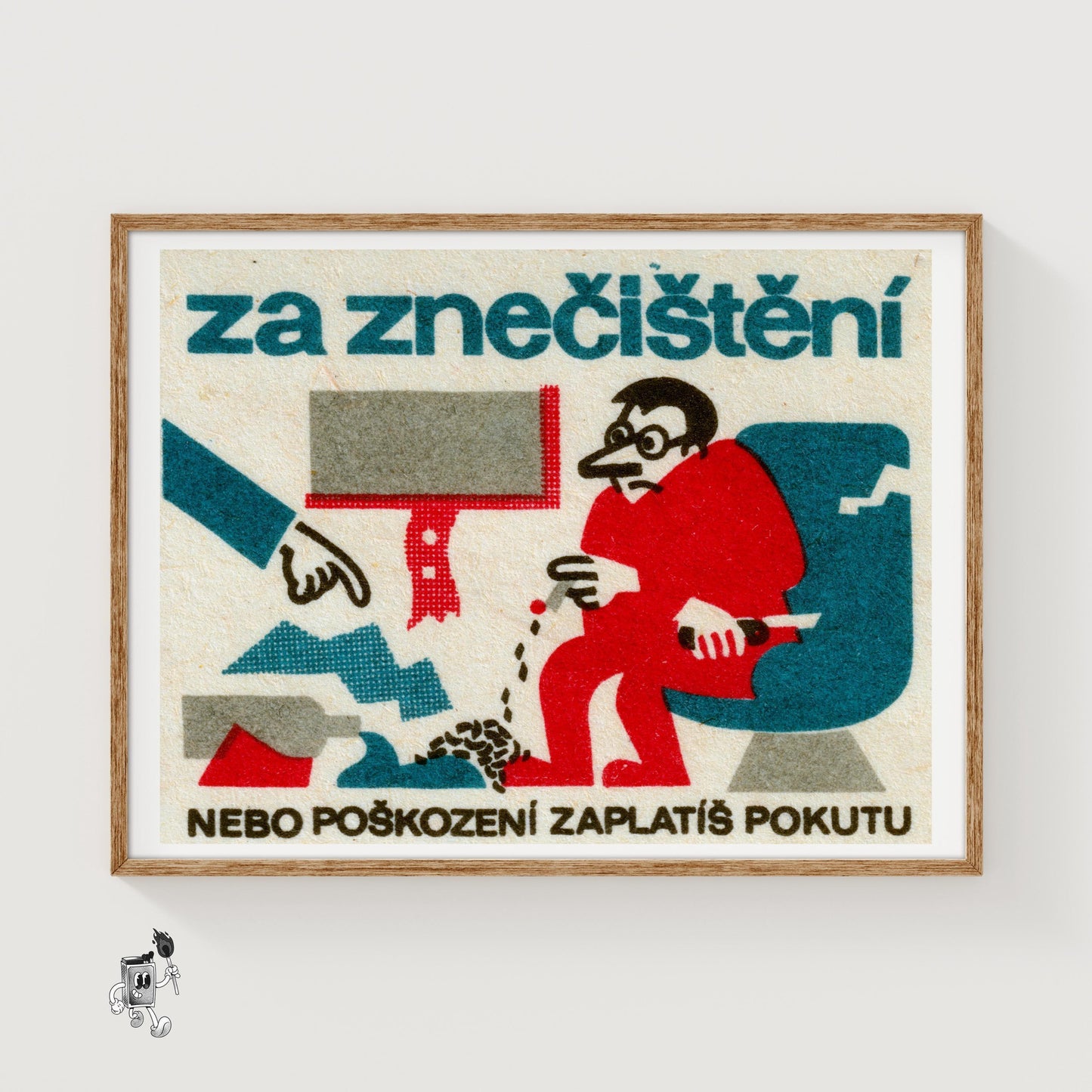 Cigarette Ash - vintage matchbox label print