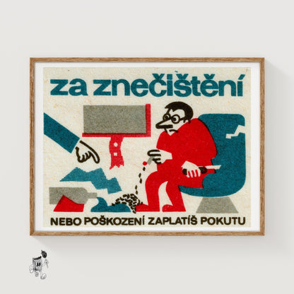 Cigarette Ash - vintage matchbox label print