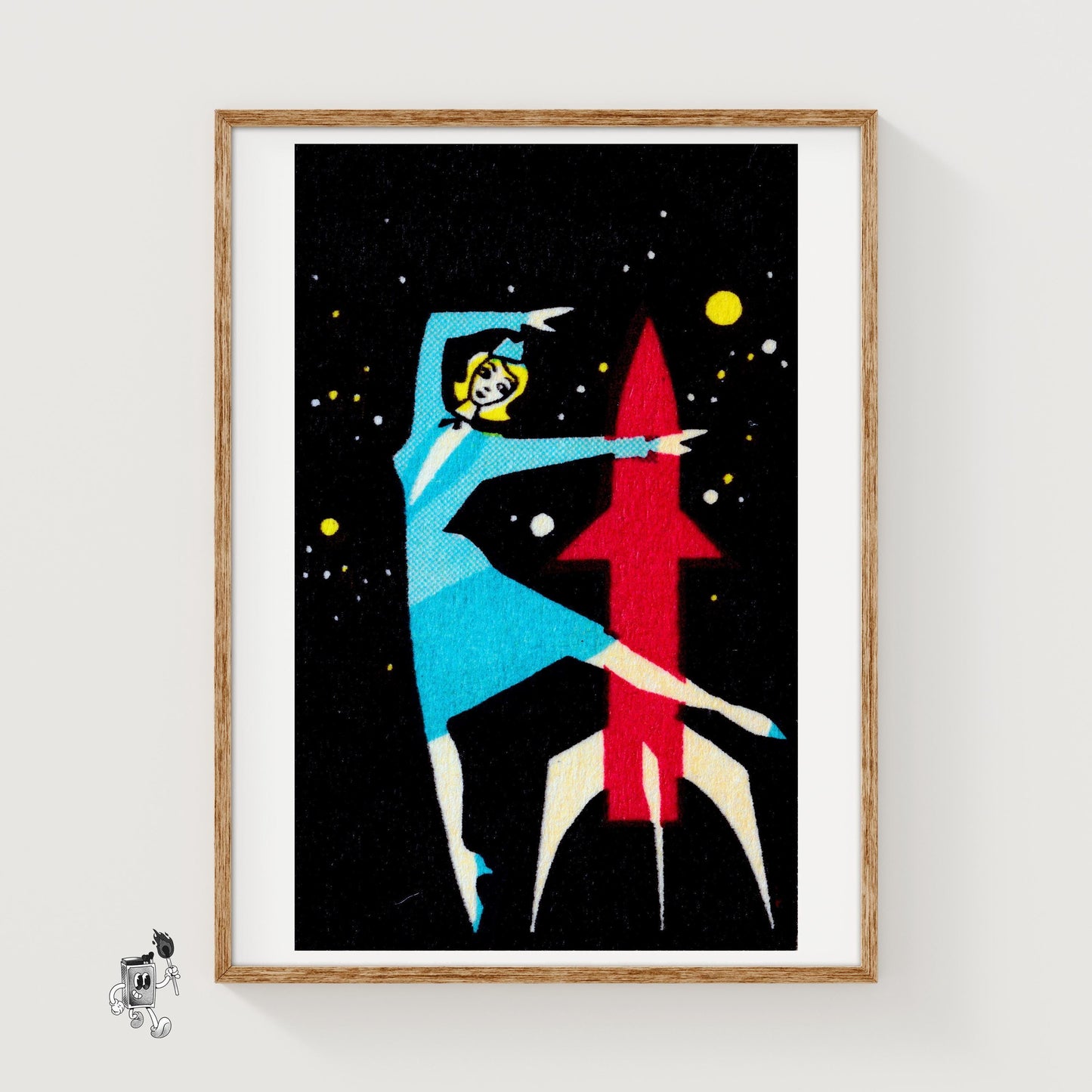 Rocket Dancer - vintage matchbox label print