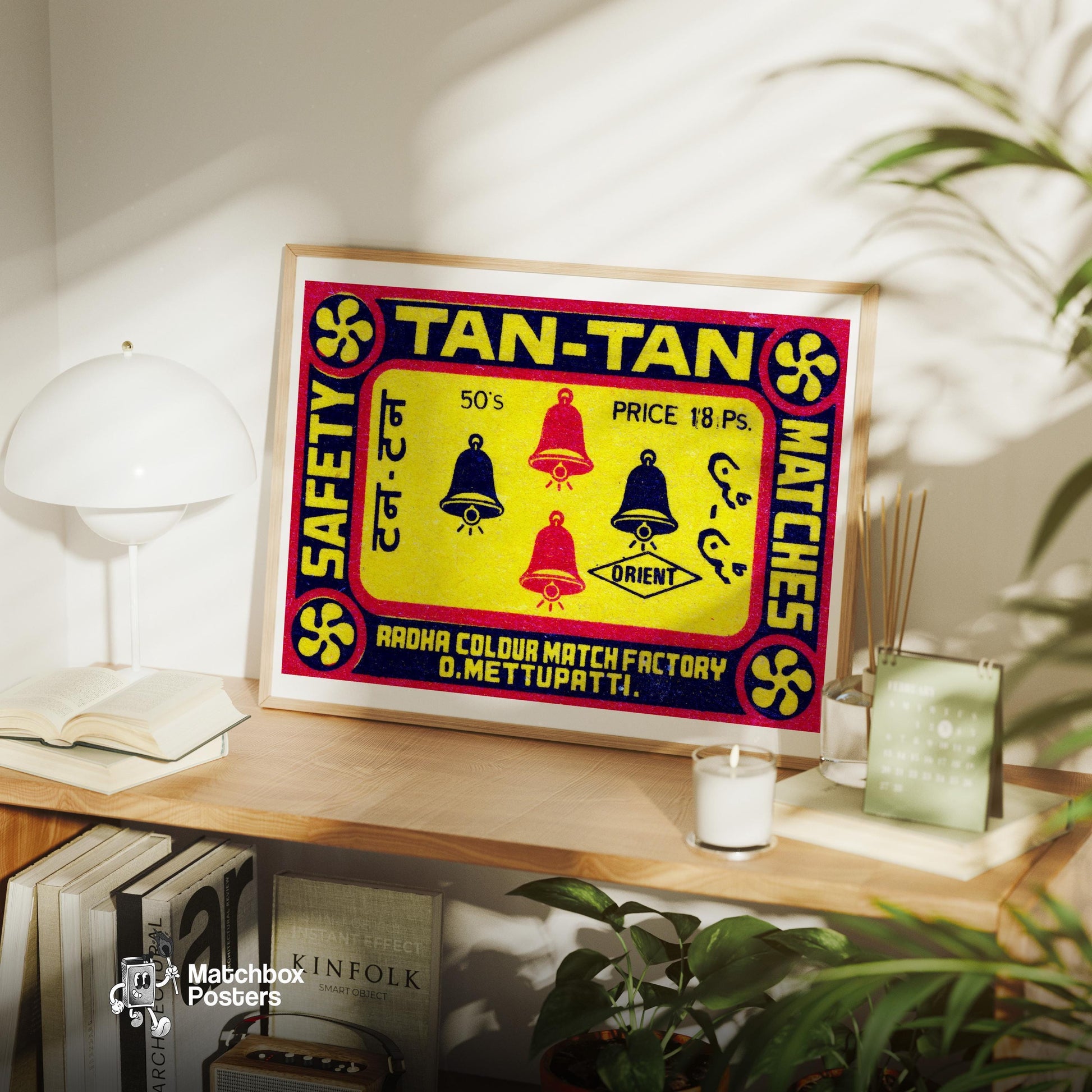 Ringing Bells - vintage matchbox label print - office wall
