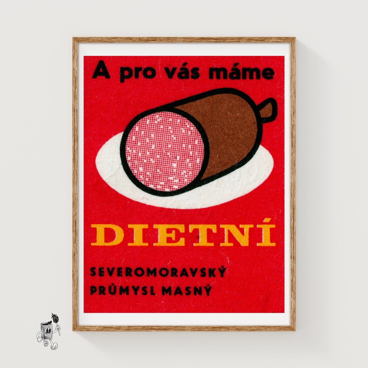 Big Sausage - vintage matchbox label print