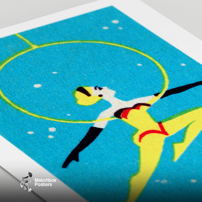Hoop Dancer - vintage matchbox label print - close-up detail