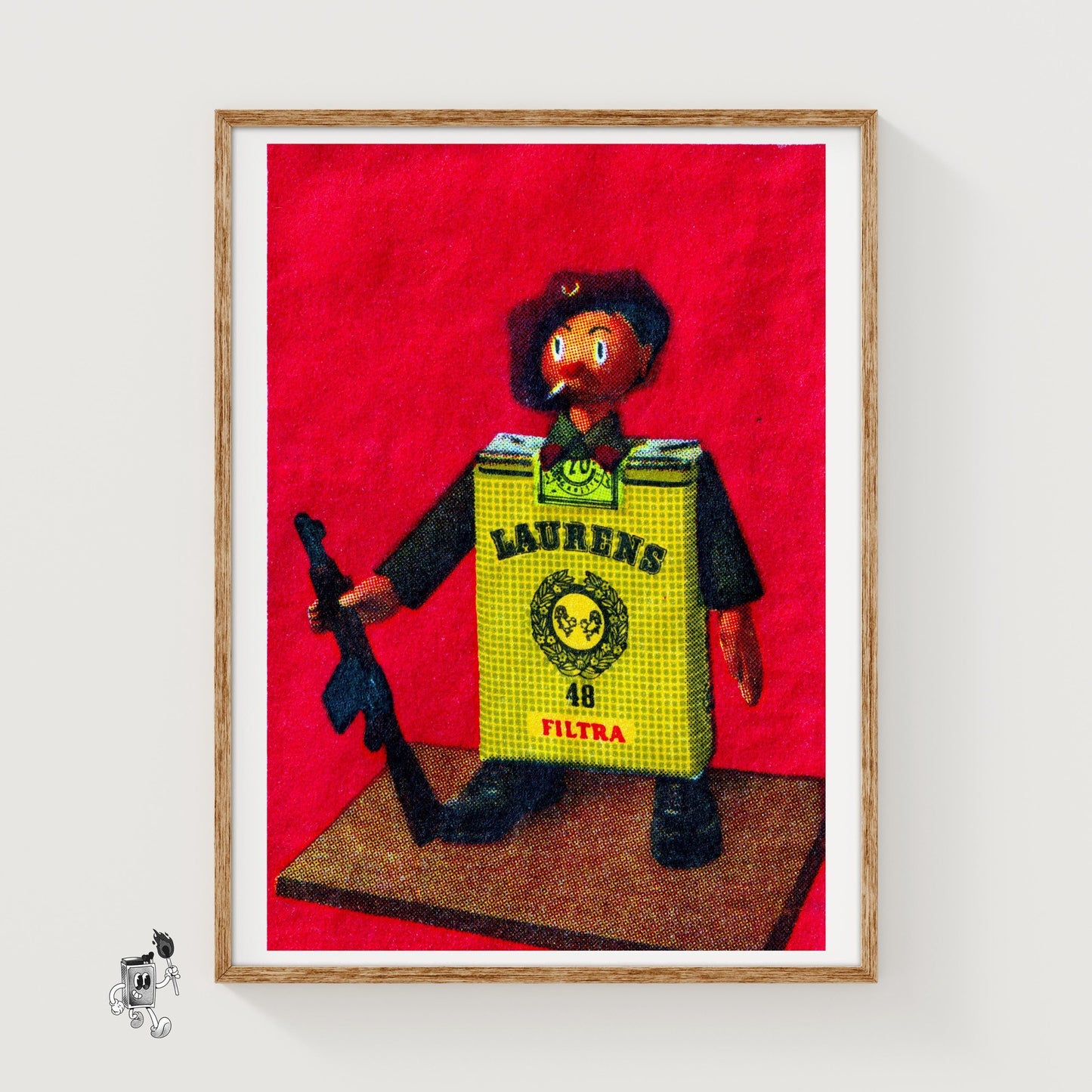 Cigarette Soldier - vintage matchbox label print