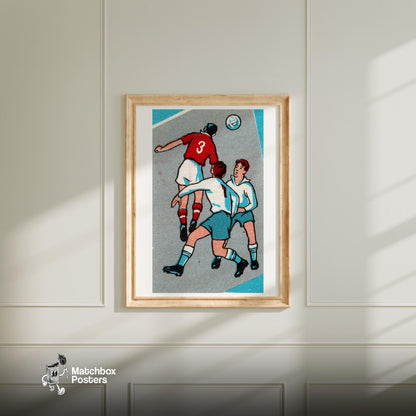 Football Header - vintage matchbox label print - bedroom mockup