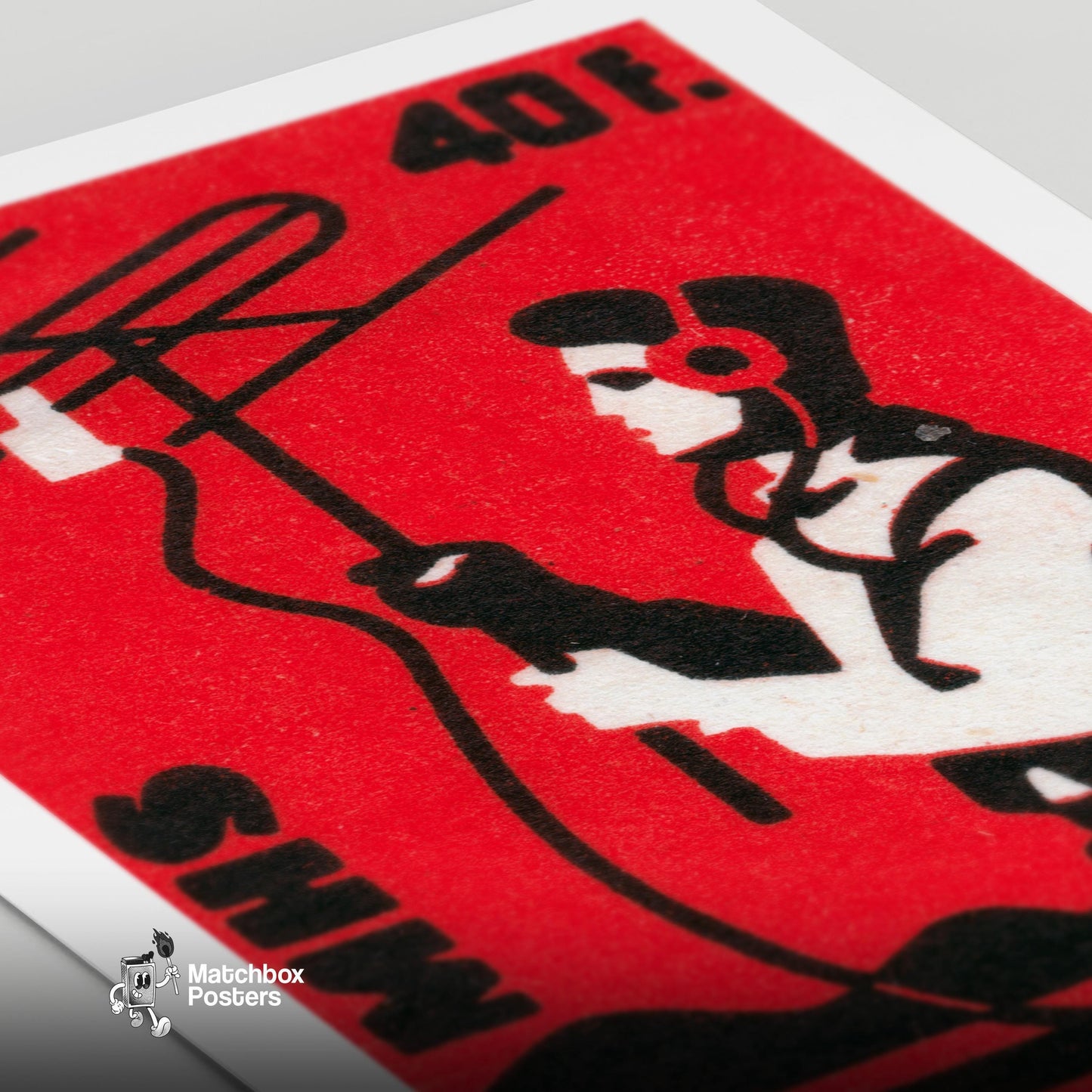 Radioman - vintage matchbox label print - close-up detail