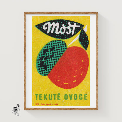 Fruit Juice - vintage matchbox label print