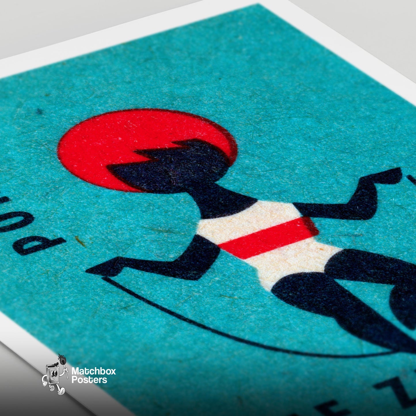 Skipping Girl - vintage matchbox label print - close-up detail
