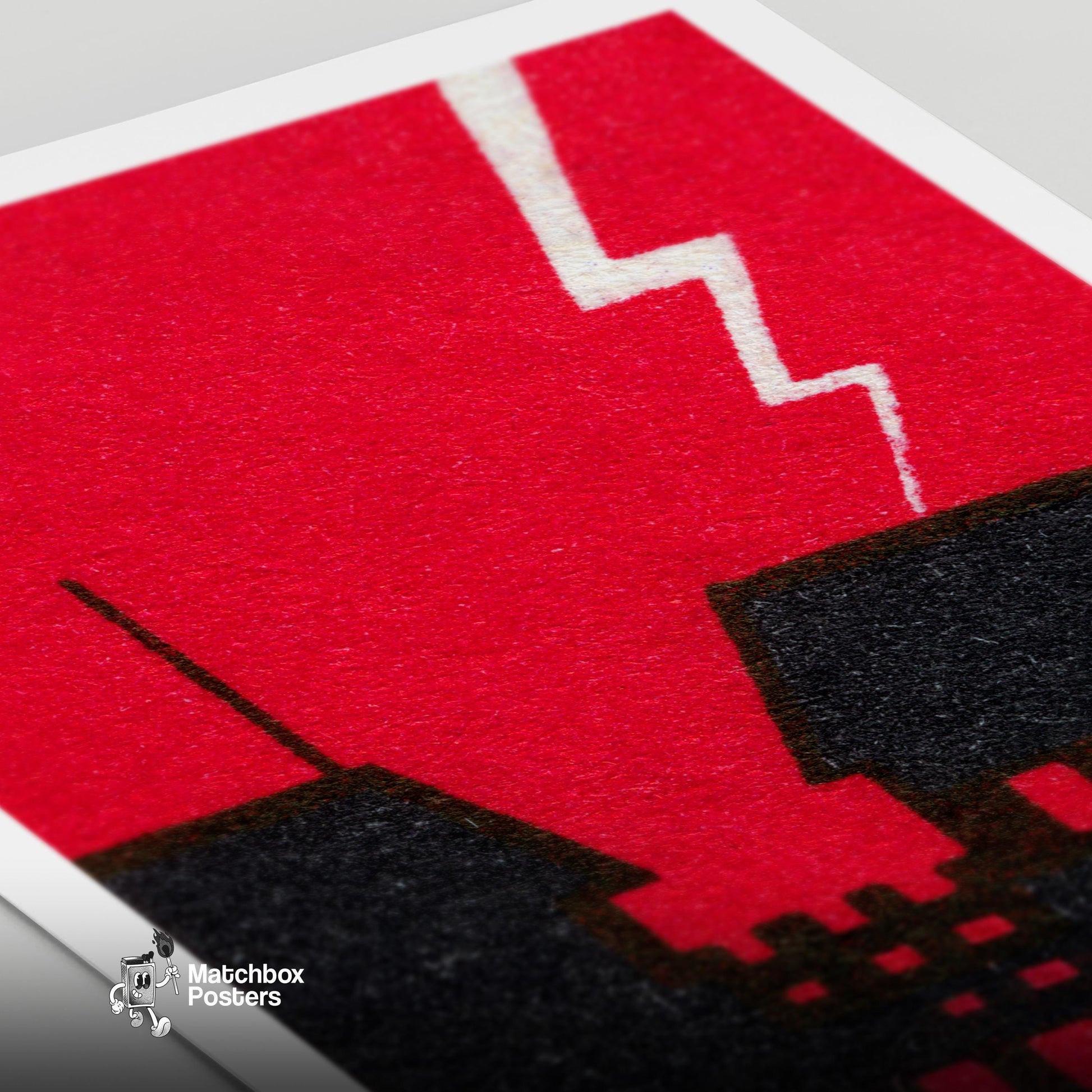 Industrial Lightning - vintage matchbox label print - close-up detail