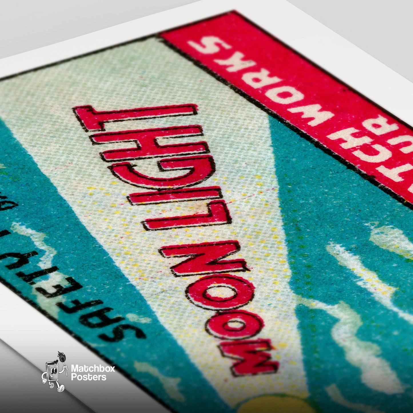 Moonlight - vintage matchbox label print - close-up detail