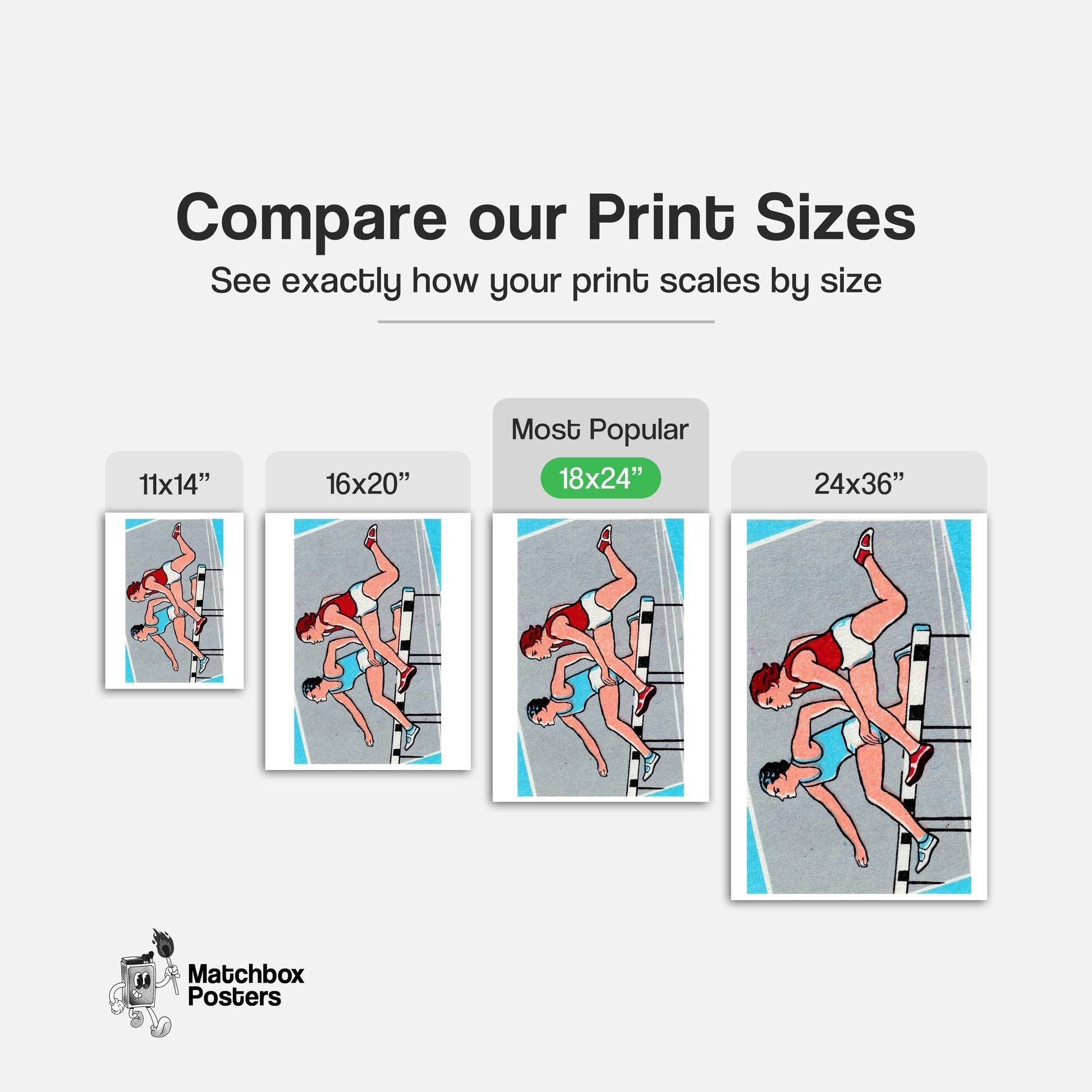 Track Athletes - vintage matchbox label print - gallery wall preview