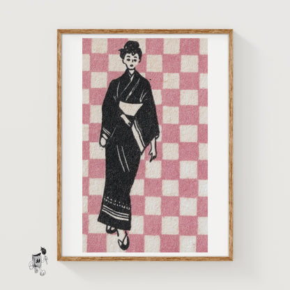 Geisha - vintage matchbox label print