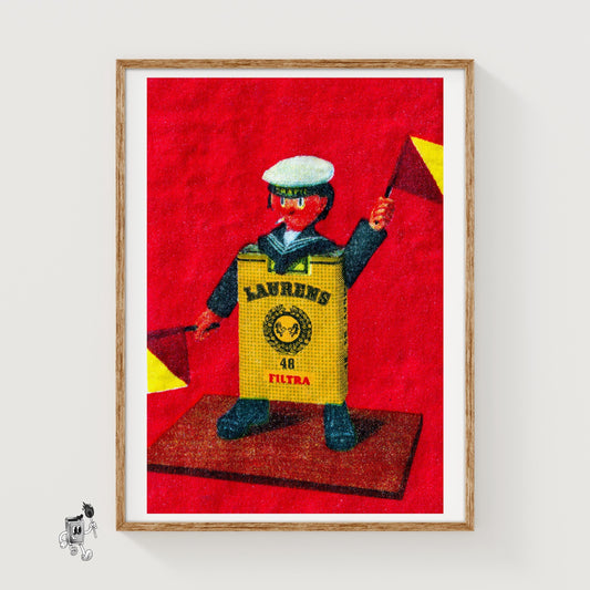 Sailor - vintage matchbox label print