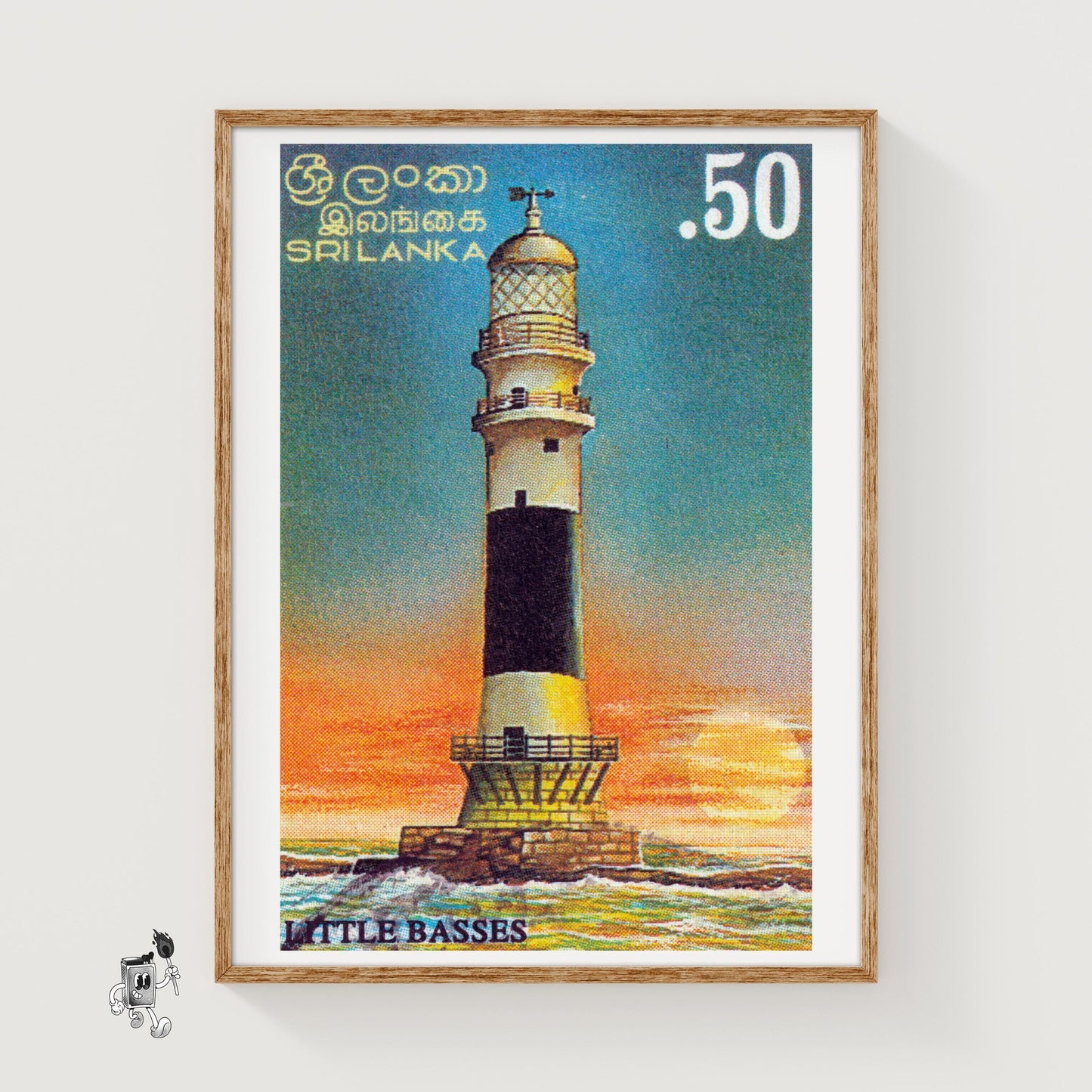 Lighthouse - vintage matchbox label print