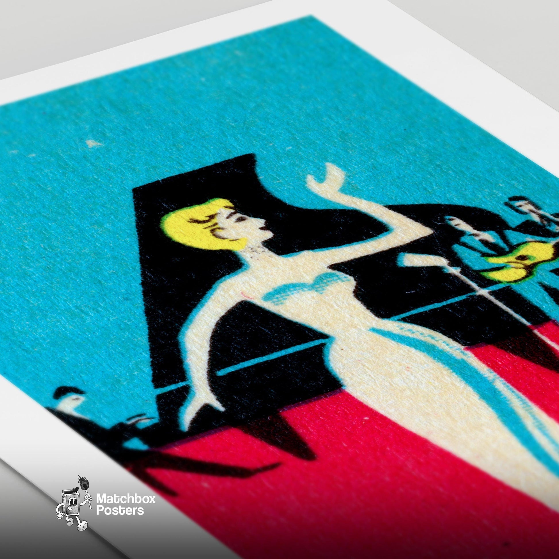 Opera Singer - vintage matchbox label print - close-up detail