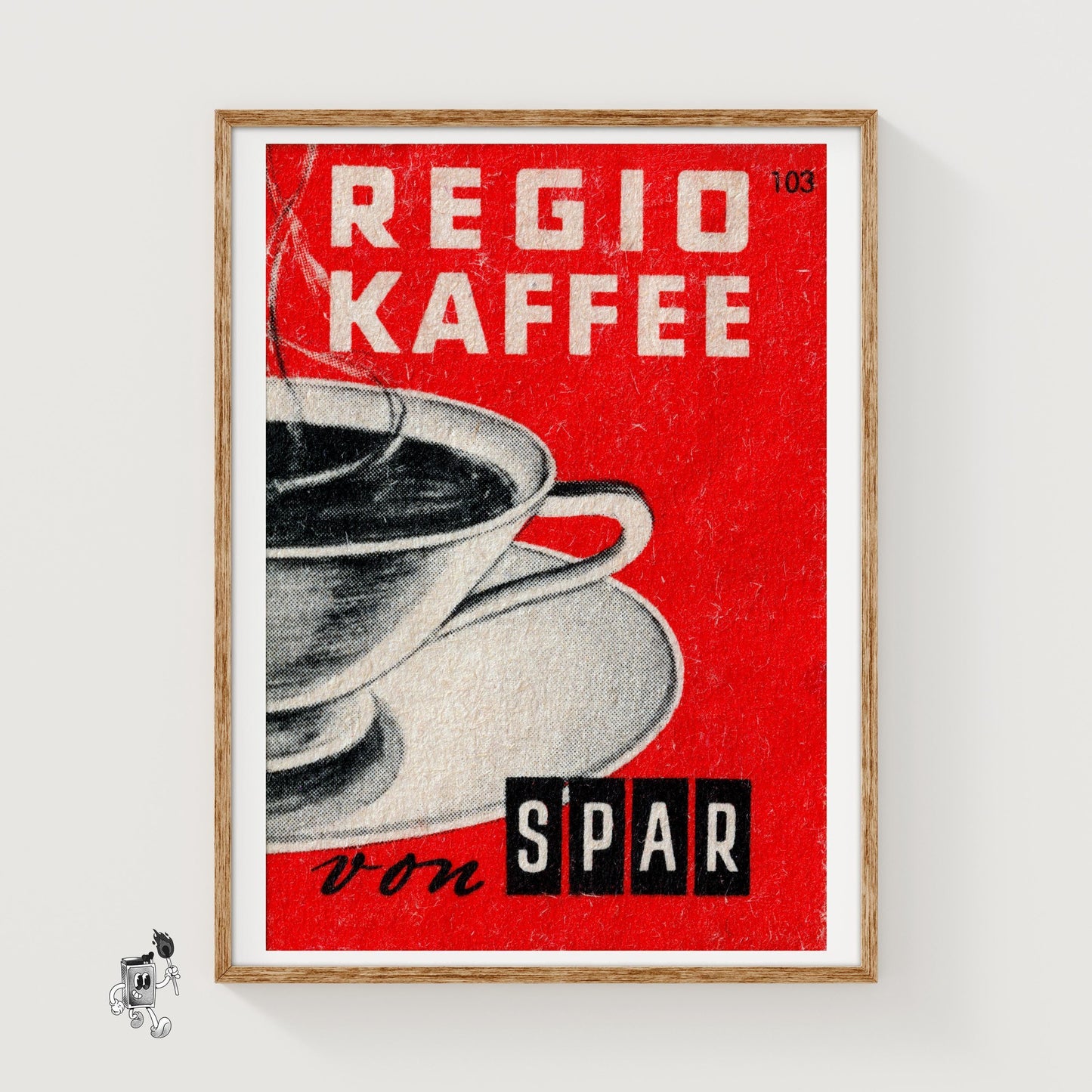 Coffee Cup - vintage matchbox label print