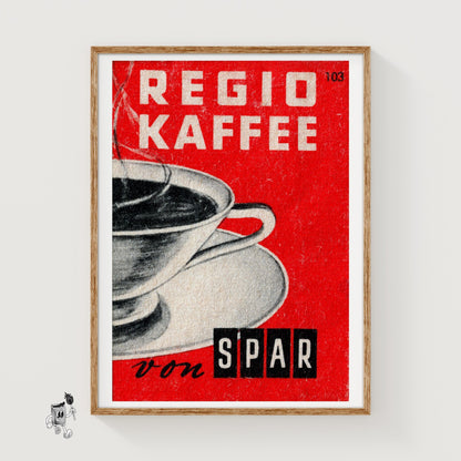 Coffee Cup - vintage matchbox label print